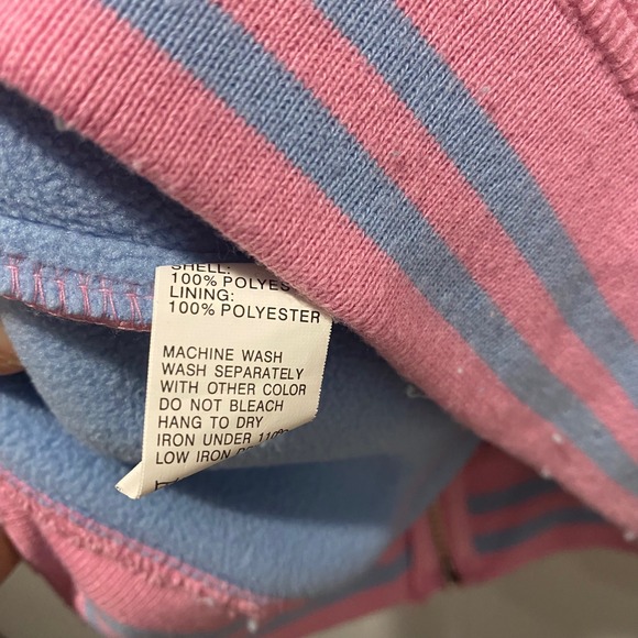 Ralph Lauren Fleece Full Zip Jacket XXL varsity Pink Blue Pony Logo Cozy - Picture 5 of 7